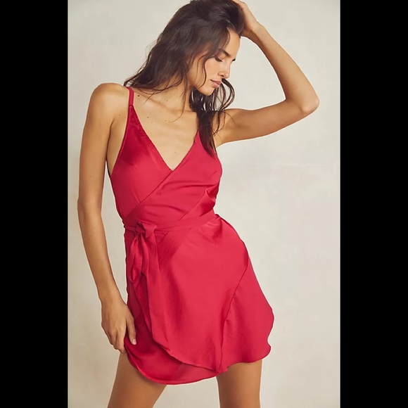 Free People Dresses & Skirts - Free People New W Tags Deep V Silky Wrap Style Adjustable Dress Multiple Sizes